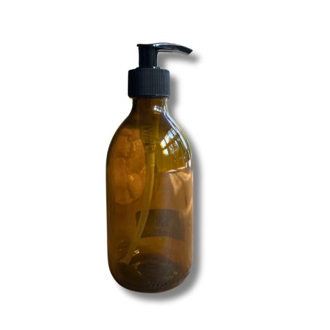 glazen pompflacon amber 300 ml bij Bag-again zero waste webshop